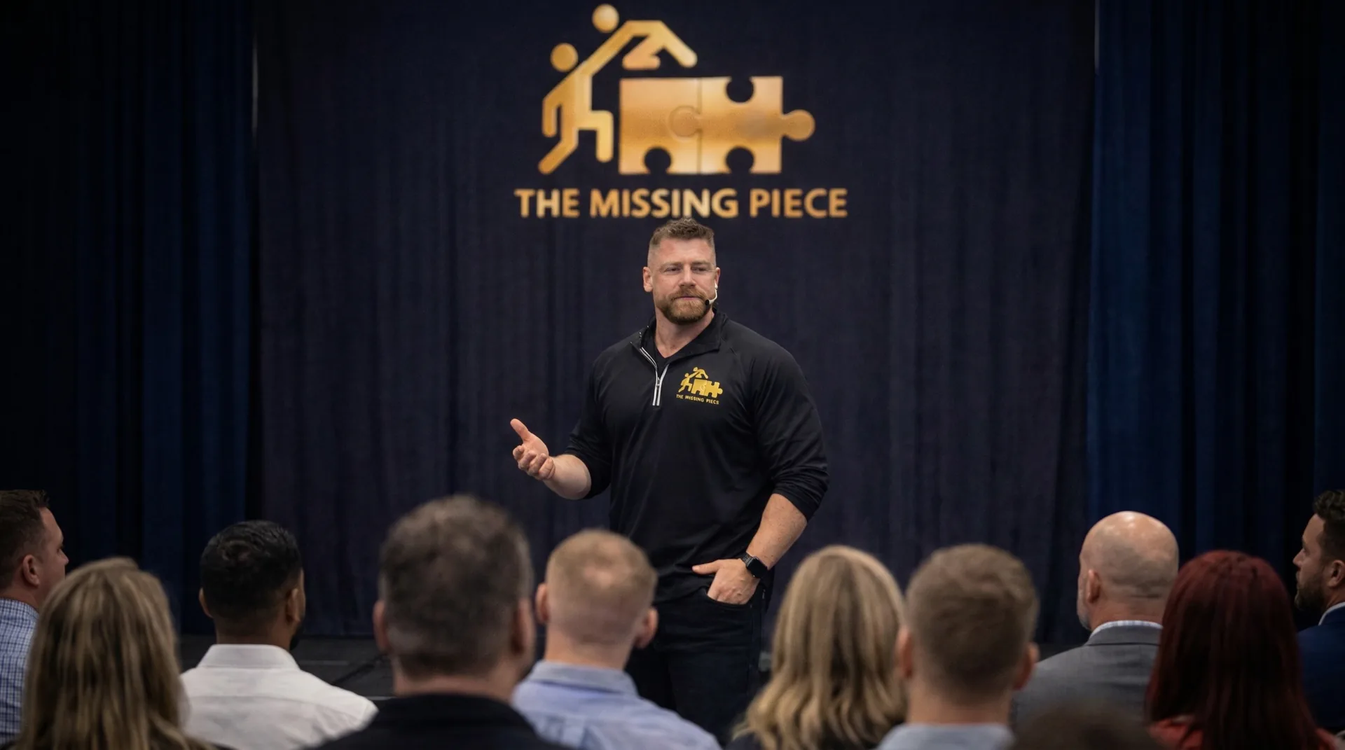 Alistair Johnstone speaking on stage — The Missing Piece lifestyle coaching