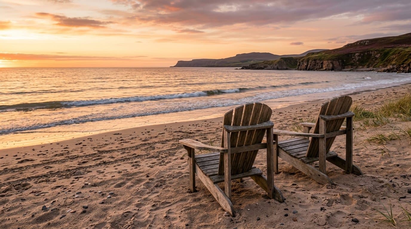 Couple and coach in a focused conversation with warm, calm lighting